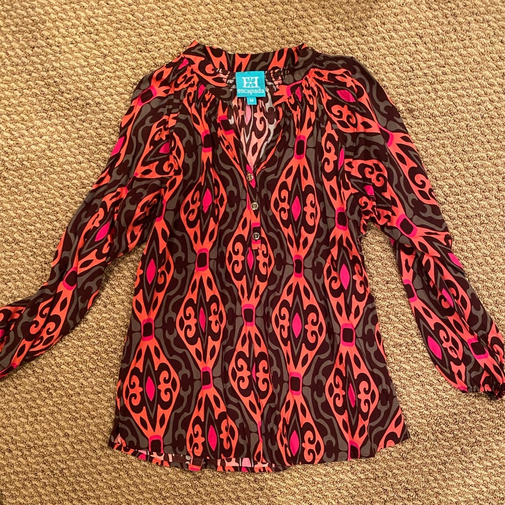 Escapada pink orange brown long sleeve top
